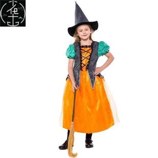 children's Halloween dress girls little witch princess dress