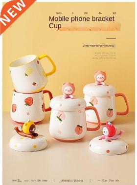 Cup Ceramic with Lid Good-looking Water Cup Home Breakfast