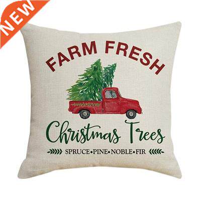 Christms Pillowcse Snt Squre Home Decor Linen Pillow