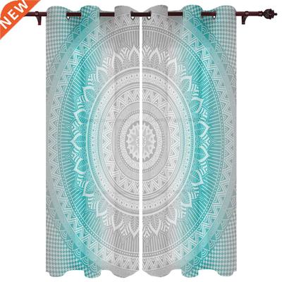 Hippie Mandala Art Design Bohemian Style Window Curtains