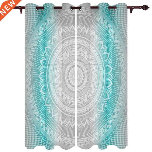 Hippie Mandala Art Design Bohemian Style Window Curtains