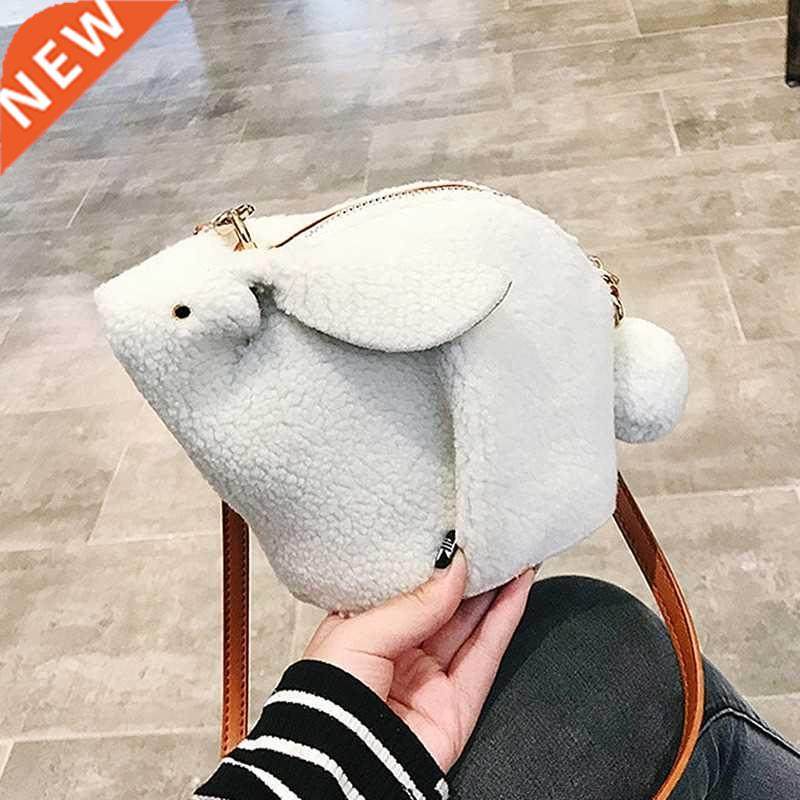 Shoulder Bag Women Cartoon Rabbit Zipper Shoulder Bag Faux L