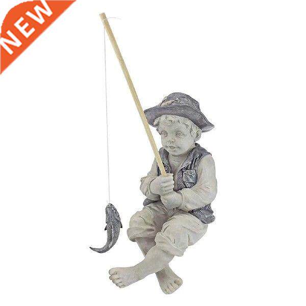 Garden Statue Gone Fishing Boy Garden Ornaments Resin图片