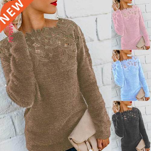 2022 长袖毛衣 autumn women t shirt lace long sleeved sweater