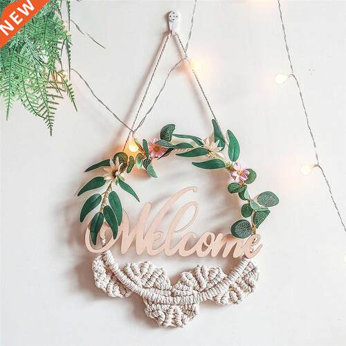 Cotton Door Hanger Welcome Hanging Decor Wall Leaves