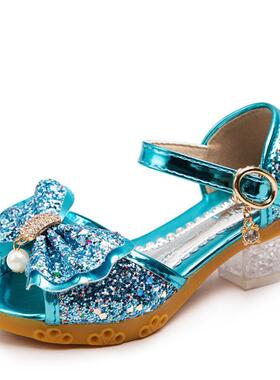 Children's Shoes 2022 New Summer Casual Glitter Bowknot Spri