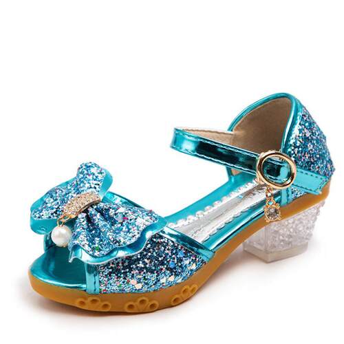 Children's Shoes 2022 New Summer Casual Glitter Bowknot Spri