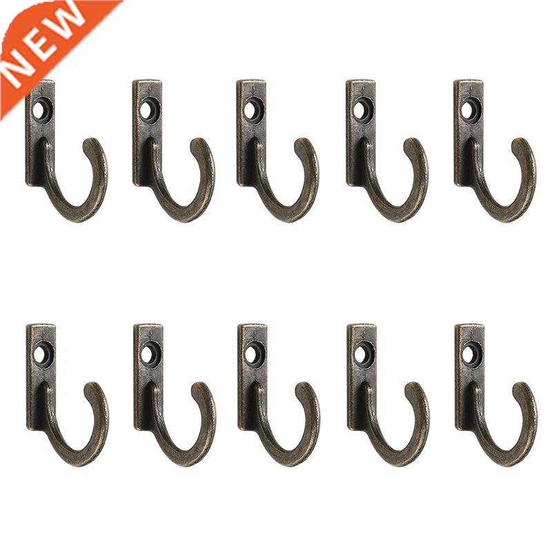 10 Pcs Storage Rack Single Prong Hook Bronze Silver for