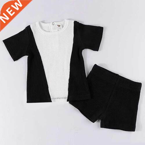 Boy's set summer clothes 2pcs set  and short black ribbed