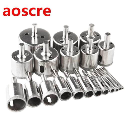 20pcs 4-50mm Diamond Coated Hole Saw Drill Bits for Tiles Ma