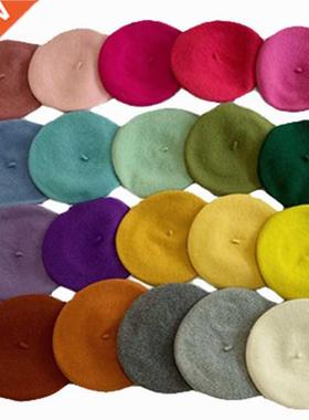 French Beret Artst Warm Wool Sprng Wnter Beane Hat Women