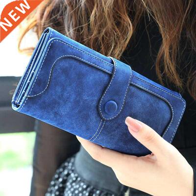 Many Departments Faux Suede Long Wallet Women Matte Leather