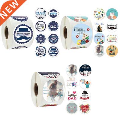 500pcs/roll Fathers Sticker Label Round 1.5 inch for Happy
