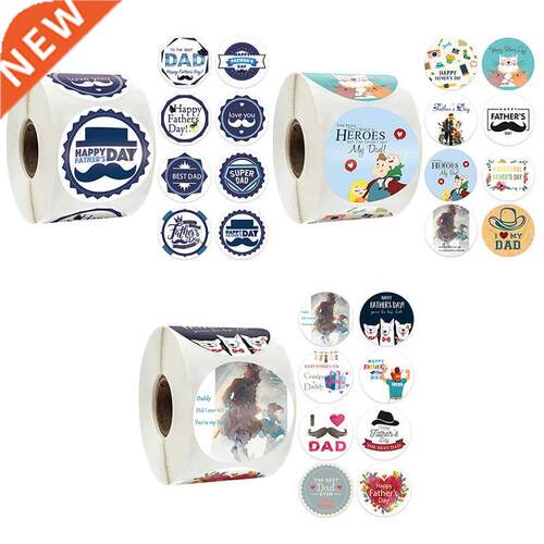 500pcs/roll Fathers Sticker Label Round 1.5 inch for Happy