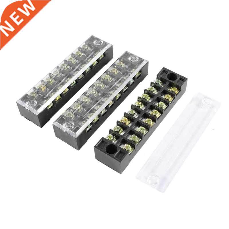 3 Pcs 600V 15A 8 Positions Dual Rows Covered Barrier Screw T