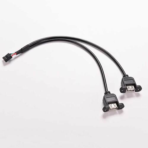 Hgh Speed 2 Dual Port USB A Female to nternal 9 Pn Heade