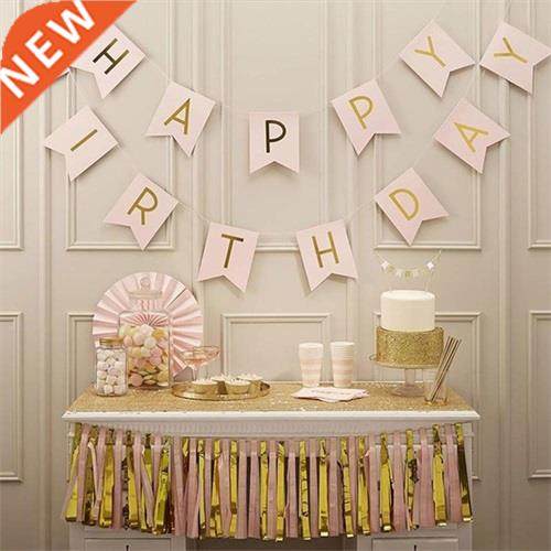 Paper Bunting Garland Banners Flags Happy Birthday Banner