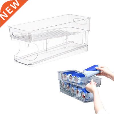 Rolling Refrigerator Organizer Bins Soda Can Storage Rack
