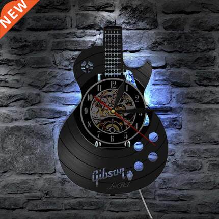 Acoustic Guitar Wall Clock Musical Instrument Home Interior