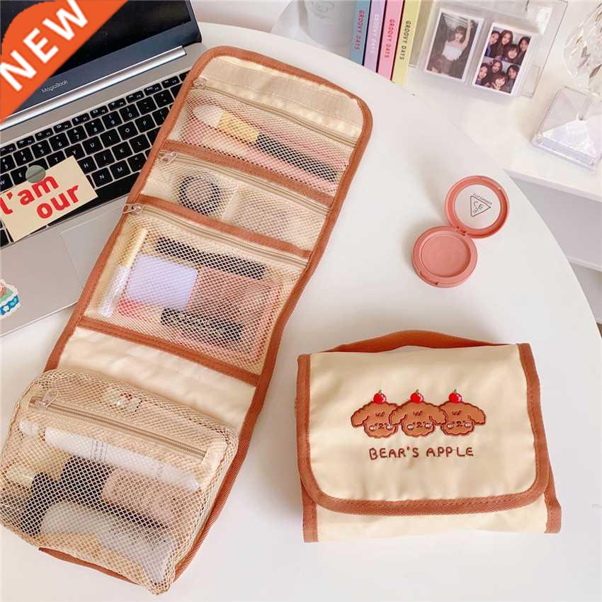 Women Cosmetic Bag Foldable Travel Organizer Hanging Nylon C