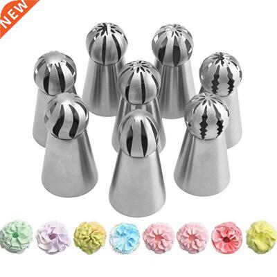 8Pcs/Set Hot Russian Spherical Ball Stainless Steel Flower