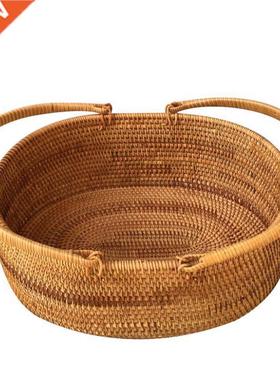 Rattan fruit basket shopping basket dish blue picnic
