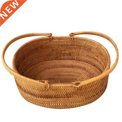 Rattan fruit basket shopping basket dish blue picnic