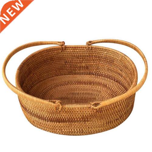 Rattan fruit basket shopping basket dish blue picnic