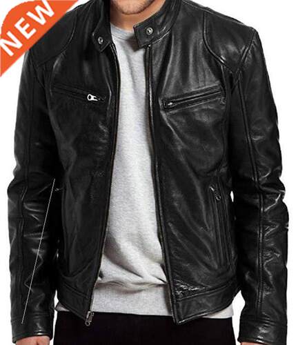 Men autumn fashion leather jacket youth casual coat 男皮夹克