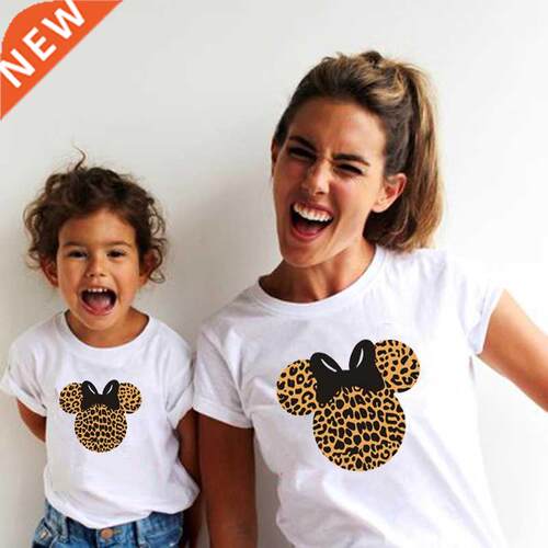 Leopard Print Family Matching Clothes Mommy and Me Clothes W