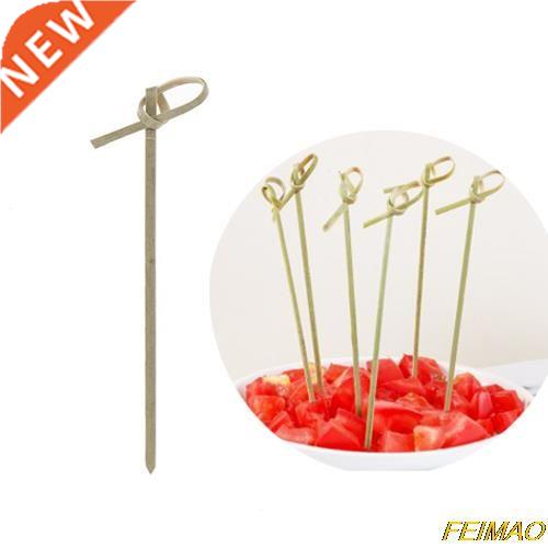 100Pcs Bamboo Fork Fruit Desserts Food Cocktail Sandwich