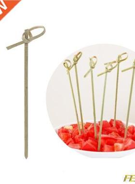 100Pcs Bamboo Fork Fruit Desserts Food Cocktail Sandwich