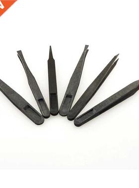 6PcsCarbon Fiber Tweezers Kit Antistatic Straight Curved An