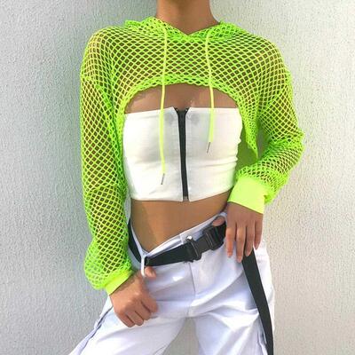 Hollow out Women t-shirts Casual Vest Bra Cover Fish Net