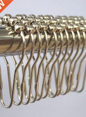 12pcs Curtain Hooks Bath Curtain Rollerball Shower Curtain