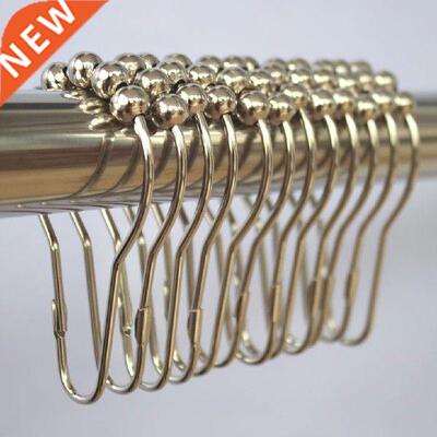 12pcs Curtain Hooks Bath Curtain Rollerball Shower Curtain
