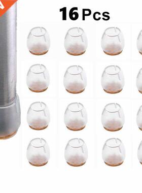 16pcTransparent Non-Slip Silicone Chair Caps Table Foot Pads