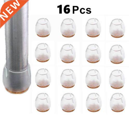 16pcTransparent Non-Slip Silicone Chair Caps Table Foot Pads