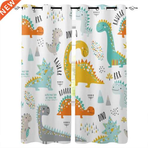Cute Cartoon Dinosaur Window Curtains for Living Room