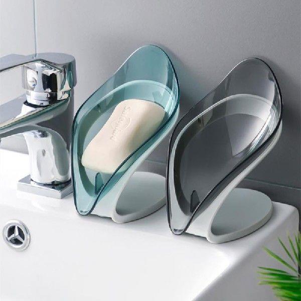 1pc Leaf Shape Soap Dish Bathroom Soap Holder Toilet Shower