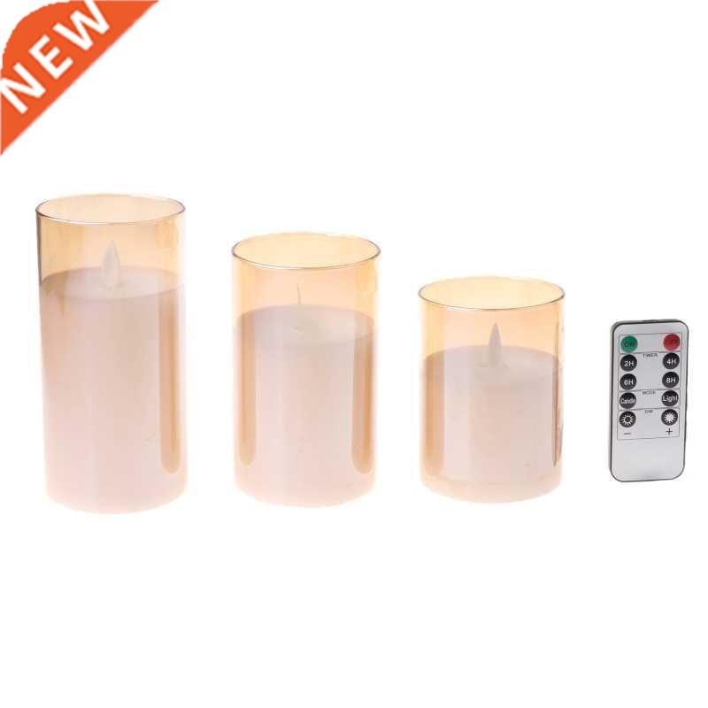 3pack Flameless Led Candles Flickering Timer Remote Fake Wic