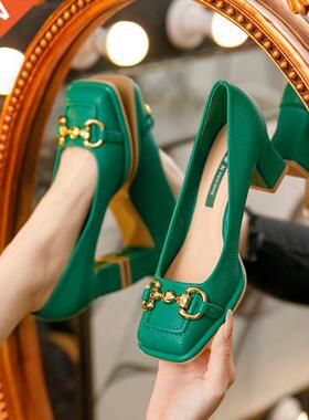 ndy Sense of Design Elegant Green High Heels Women's 2022 Ne