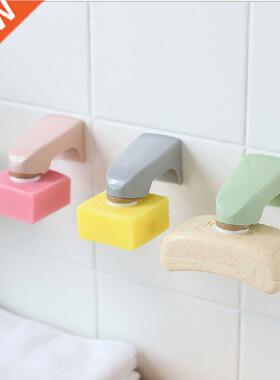 Soap Dishes Drain Magnetic Wall Mounted Soap Sponge Holder S