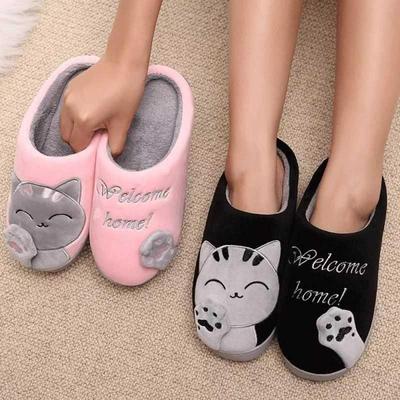 Women Fur Shoes Slippers House For Home Cotton Winter Floor
