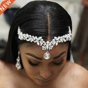 Cubic Zirconia Forehe Wedding Hair Band Bridal Luxury Jewe