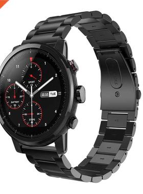 22MM Stainless Steel Watch Band Strap Metal Clasp Loop Repl