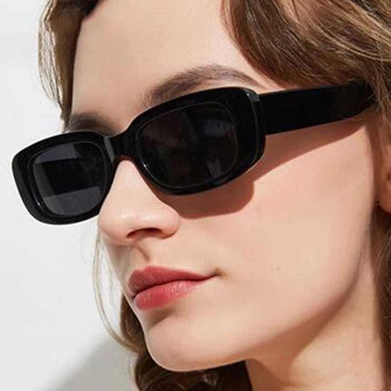 2022 Luxury Women's Square Sunglasses Small Rectangle Su