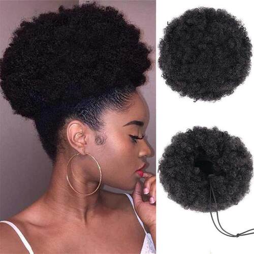 CLOTHOBEAUTY 1Pcs Afro Puff Bun, Rope Elastic Band Updo Mess