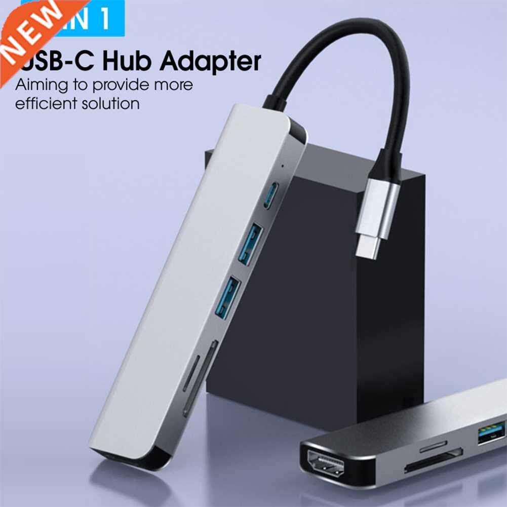 USB C HUB Adapter 6 in 1 USB C to USB .0 HDMI TF SD Memory