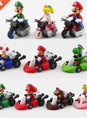10pcs/lot Super Mario Cartoon Pull Back Cars Racing game toy